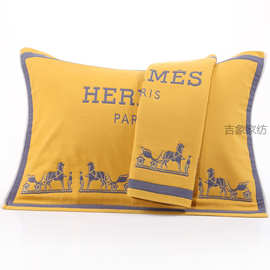 KBQ1拍1发2条八层纱布纯棉面料夹丝加厚纱布枕巾潮流款单人情侣糖