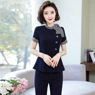 职业装女套装套裙时尚气质两件套酒店经理前台工装美容师工作服夏
