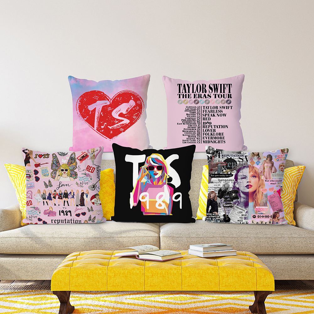 Amazon's Best-Selling Taylor Swift Pillow Star Music Album Sofa Decorative Pillow Case Wholesale Breathable