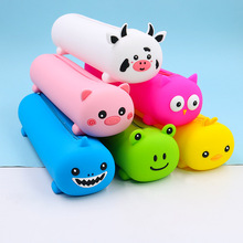 跨境新品独角兽硅胶笔袋卡通可爱女孩铅笔盒高颜值学生文具笔盒