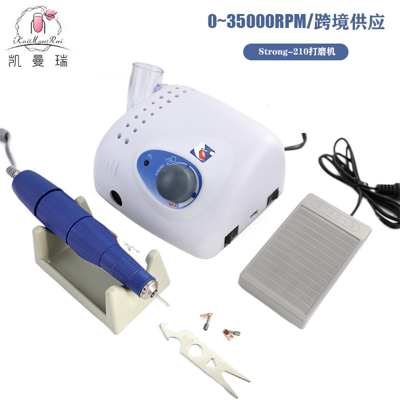 Lijadora profesional de eliminación de uñas lijadora de uñas strong-210 lijadora eléctrica de corbata de uñas de velocidad ajustable