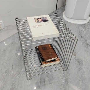 Light Luxury Minimalist Bay Window Metal Iron Art Storage Rack Nordic Storage Floor-Standing Wall-Mounted Bedside Table Sofa Corner Table Side Table