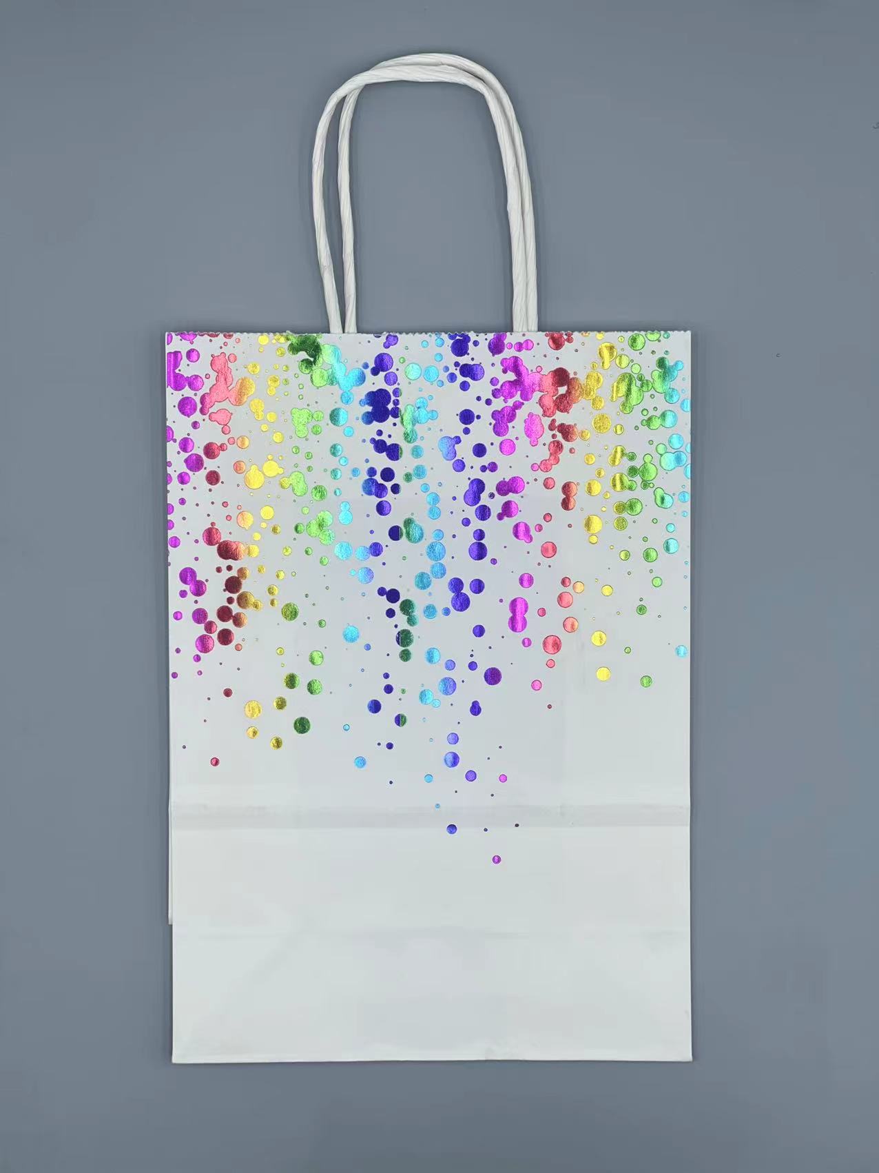 Piel de vaca blanca --- punto superior --- color dorado; 16*22*8cm