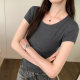 European Style Elegant Modal Slim-fit Crewneck Shoulder Short-sleeved T-shirt Women's Summer 2024 New All-match Explosive Top