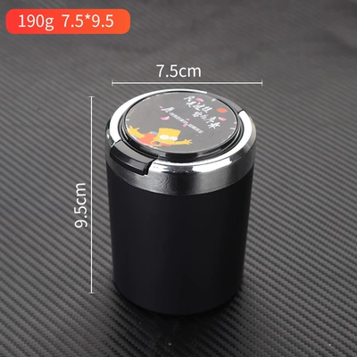 Wholesale car supplies car ashtray multi-function with cover LED with light car ashtray portable ash fly (Car ashtray) - internet-celebrity-single-black