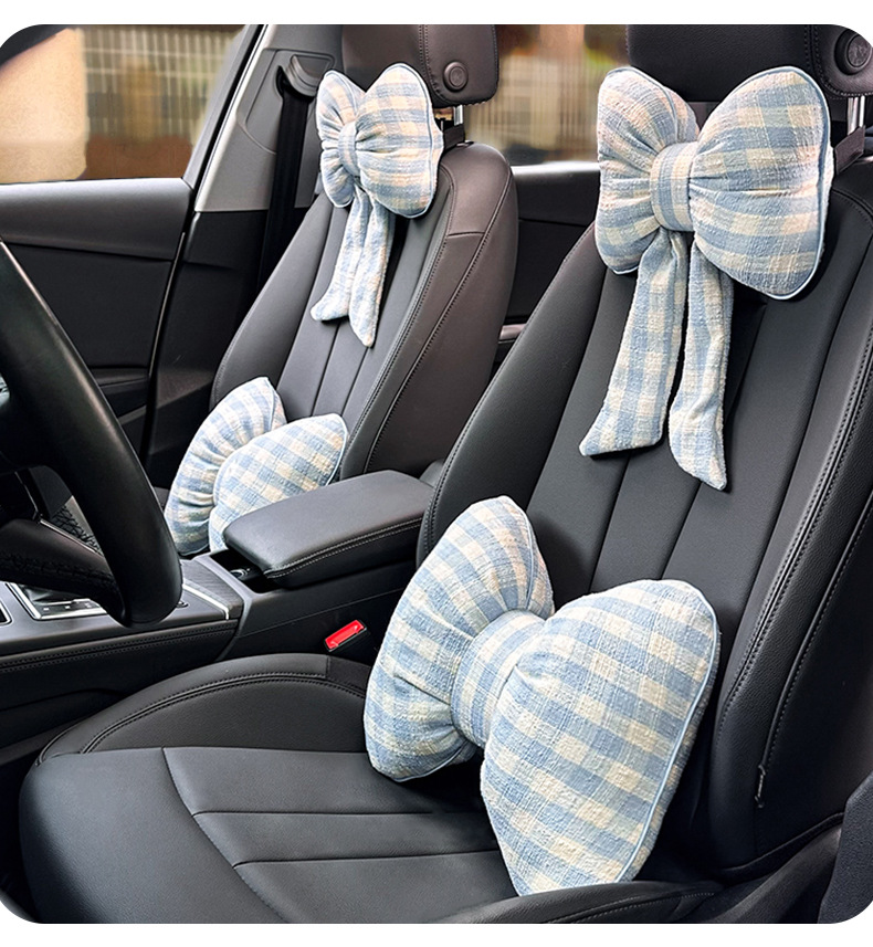 Blue Rain Car Headrest Neck Pillow Cute Car Seat Lumbar Support Cushion Driver Car Decoration Lumbar Support
