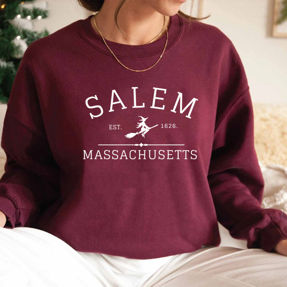 Salem Massachusetts Crewneck Halloween Sweatshirt Salem Witc