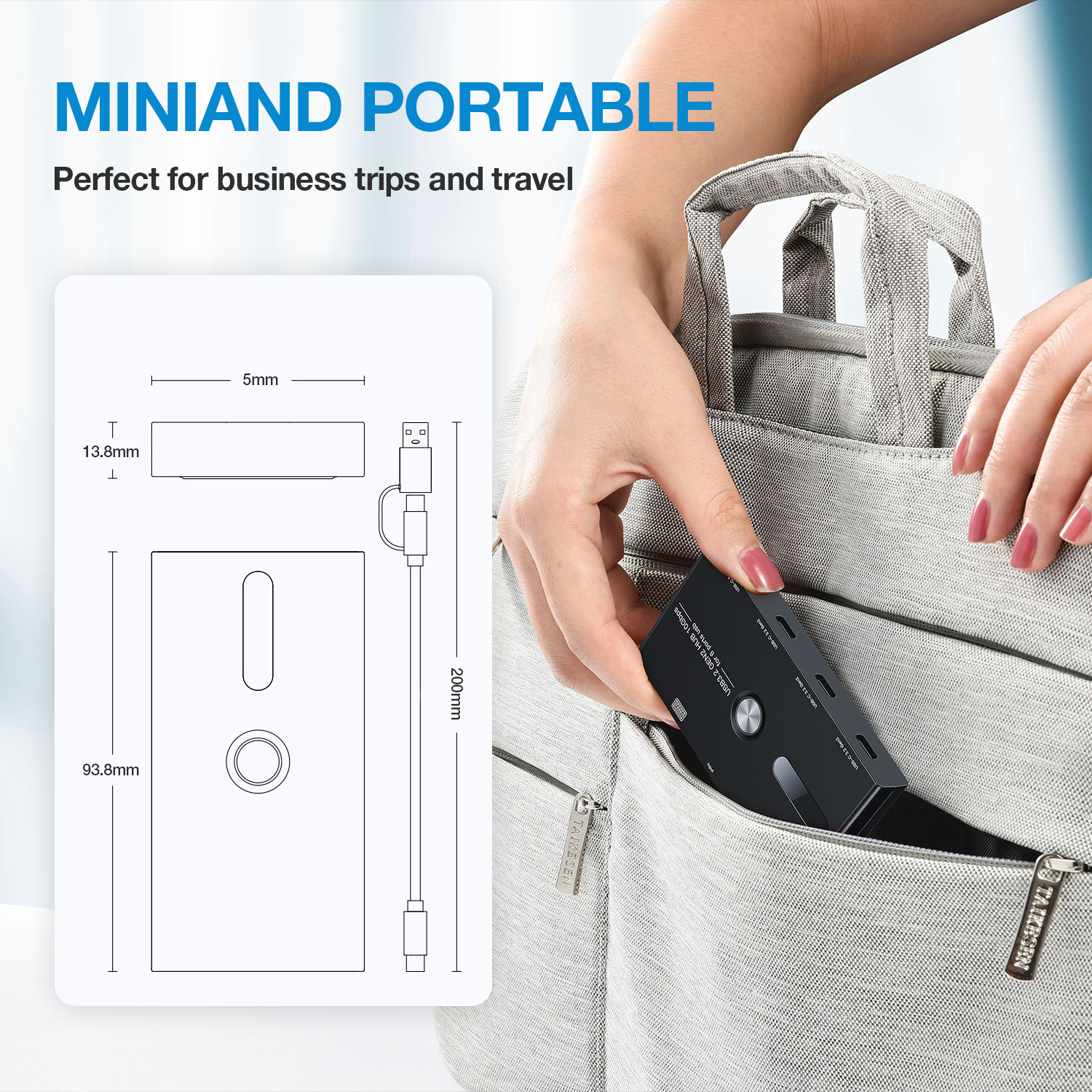 USB tipo C 10g HUB 3.2 gen2 4 puertos usb c divisor