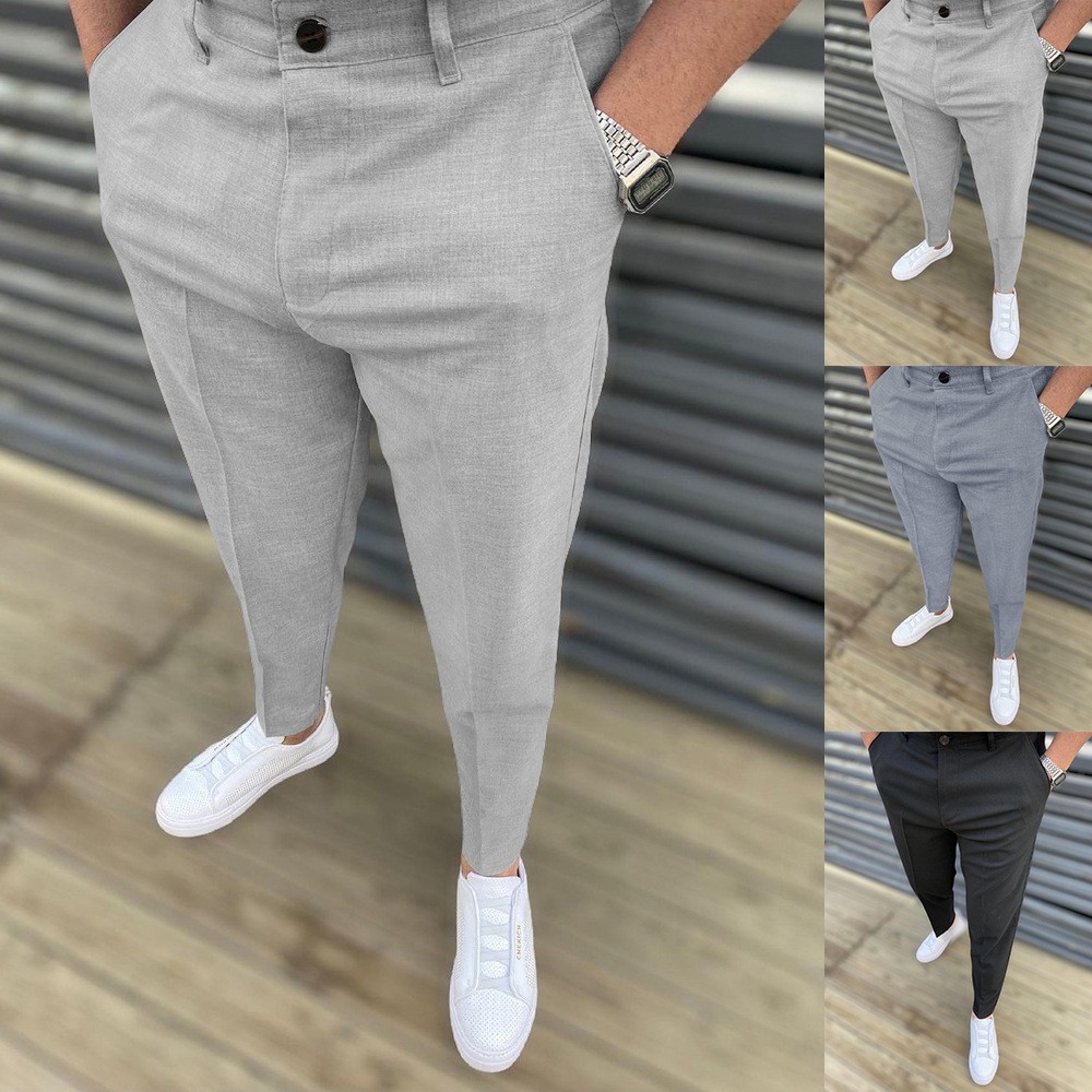 Transfronteriza nuevo Otoño e Invierno casual Mediados de cintura en stock pantalones de color sólido micro estiramiento pantalones casuales deseo AliExpress Venta caliente