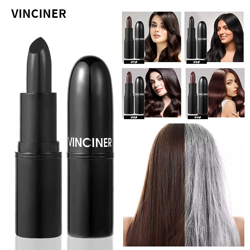 Эксклюзивная поставка VINCINER: одноразовые карандаши для окрашивания волос для маскировки седины, портативные временные карандаши-помады для коррекции цвета.