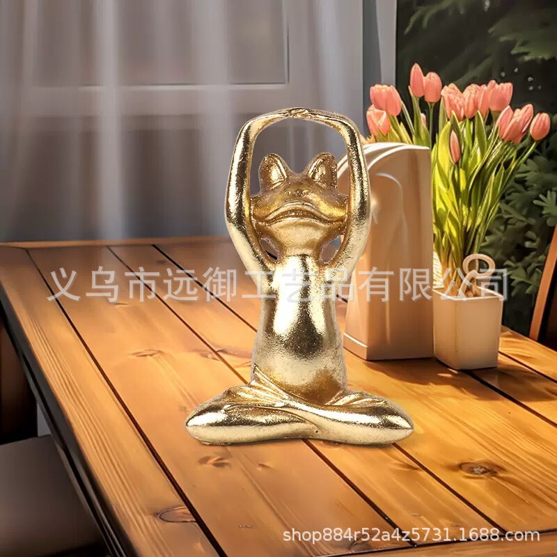独立站瑜伽青蛙花园家居动物雕塑摆件装饰Yoga Frogs青蛙酒柜装饰|undefined