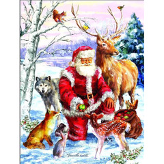Cross-border Amazon 1000-piece Santa Claus pattern decorative puzzle for adults, puzzle mural Christmas pattern
