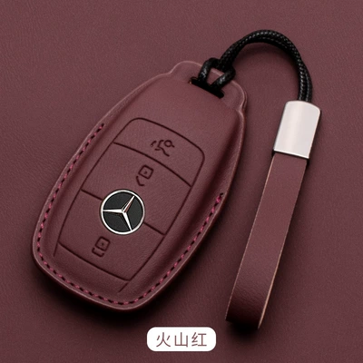 gle bag E300L a200L – Car key bag - mercedes-benz-model-a-napa-leather-leather-cord-volcanic-red
