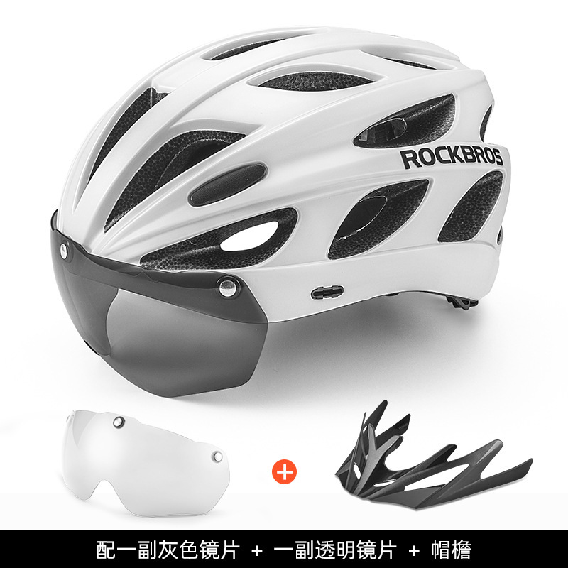 Locke Brothers Riding Helmet Mountain Road Bike Helmet with Goggles Polarized One-piece Colorful Men and Women