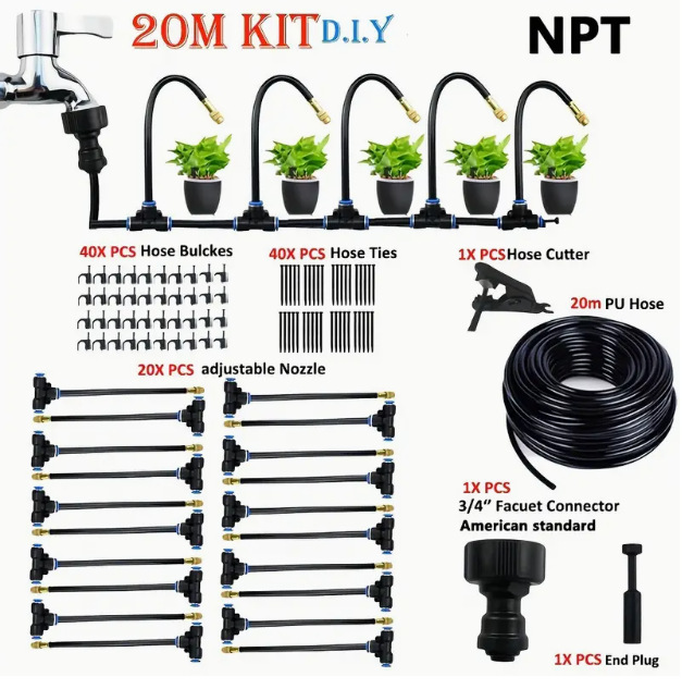 20米自动浇花器雾化喷头Micro Drip Irrigation Kit