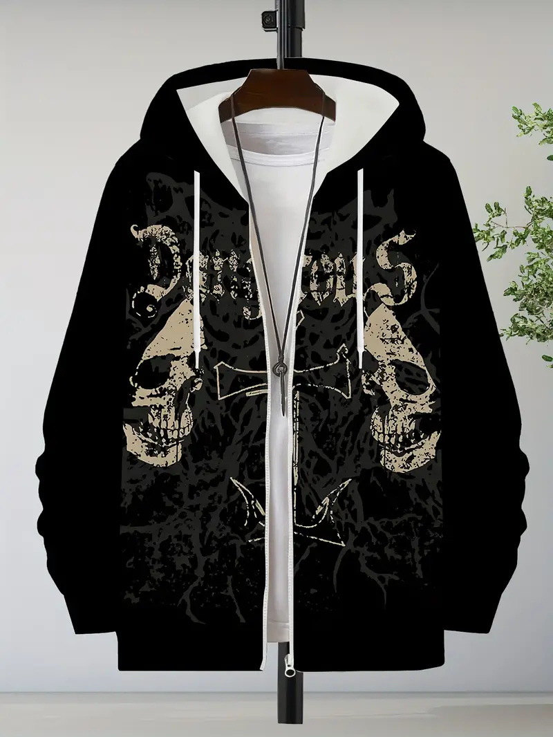Comercio exterior nueva impresión 3D moda personalidad creativa hombre con capucha esqueleto chaqueta de suéter casual MF08