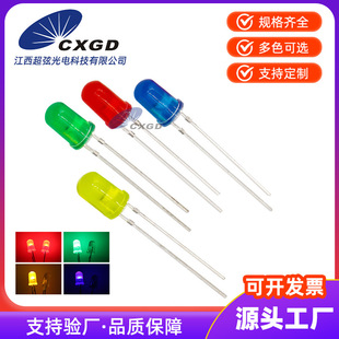 in stock in-line LED F5/5MM round head with color single flash red green blue yellow bright lamp beads