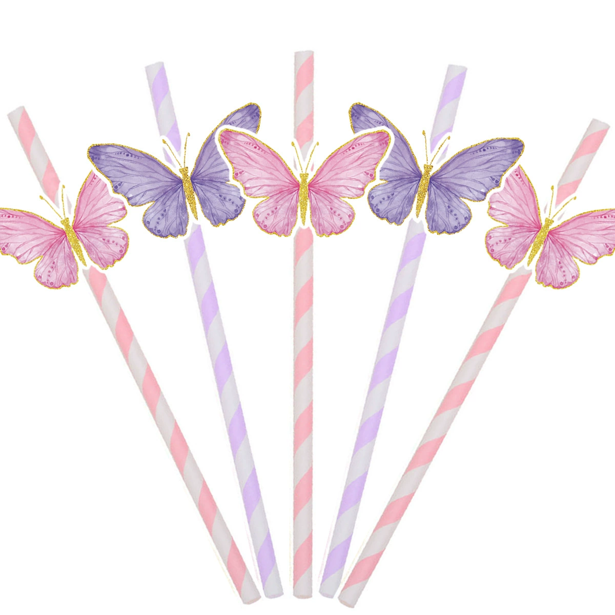 Фабрика спот оптовая креативная вечеринка соломка декоративная бабочка соломка бумага соломка творческая десертная выпечка напиток наряд