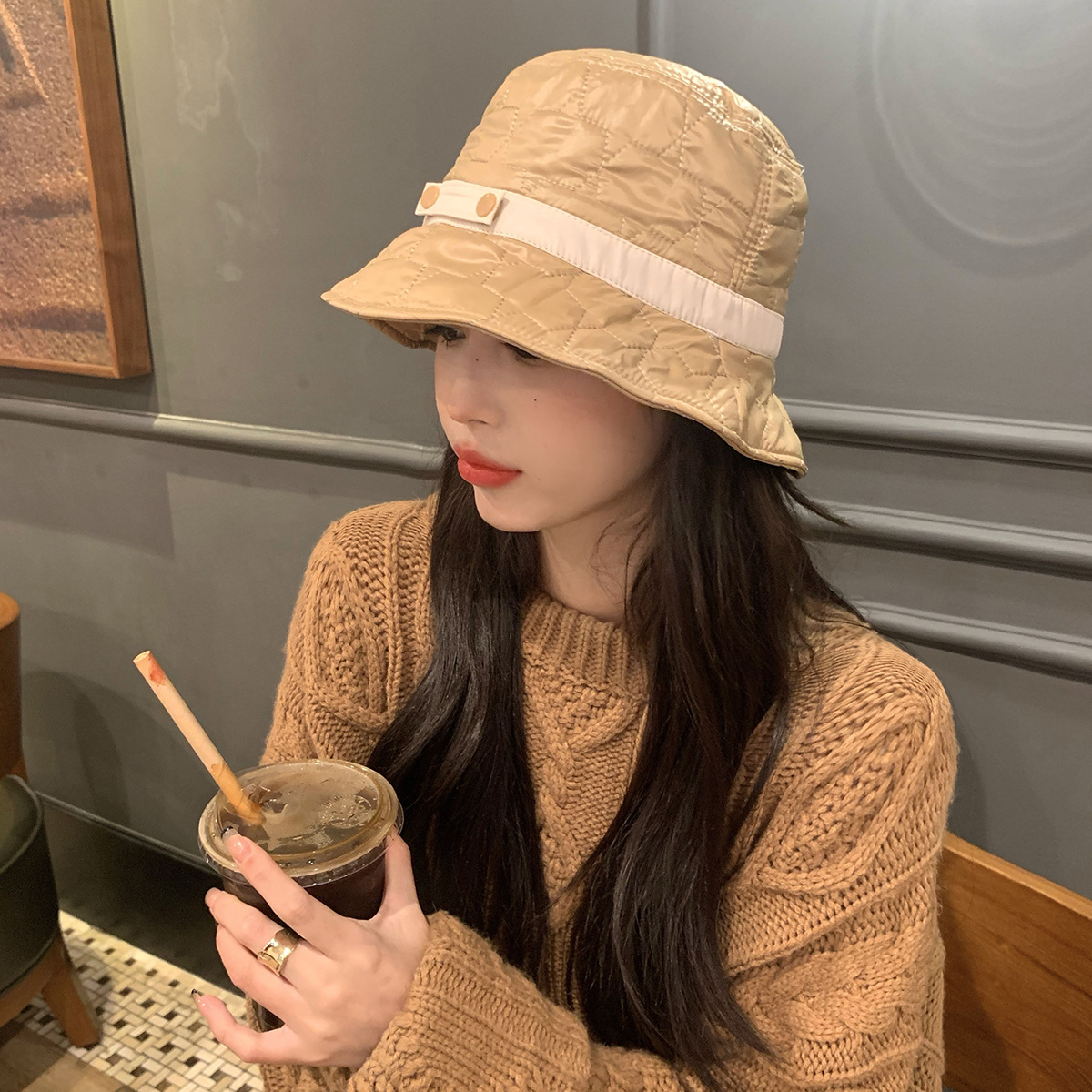 Korean Fashion Warm And Cold Hat Wide-brimmed Face Concealed Buckle Color Matching Fisherman Hat Trend All-match Sunbath Hat display picture 9