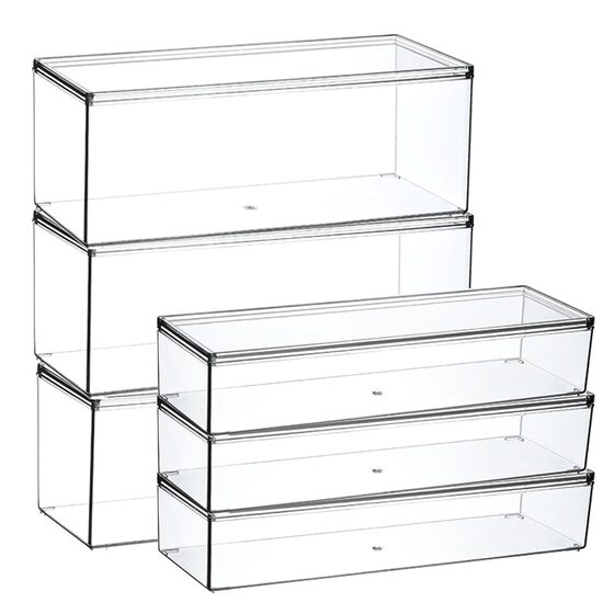 Flip Desktop Storage Box Acrylic Cosmetic Snacks Transparent Basket Skin Care Mask Dormitory Sundries Storage Rack
