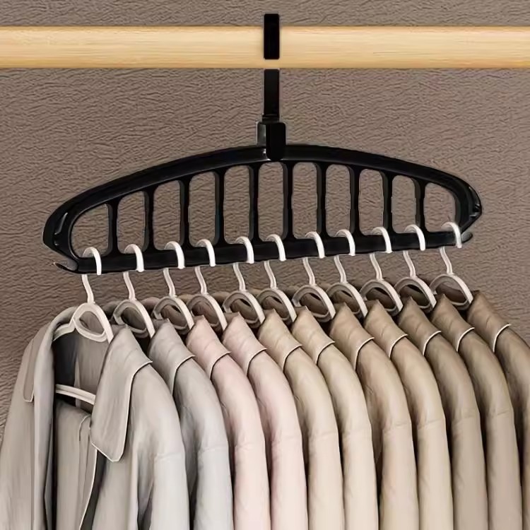 Multi-Hole Windproof Clothes Hanger, Multi-Functional Rotating Storage Clothes Hanger, Portable Clothes Hanging Anti-Slip Indoor Clothes Drying Rack Hook