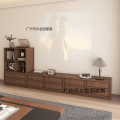 实木中古风电视柜落地客厅家用复古骨骼门收纳储物柜卧室落地边柜