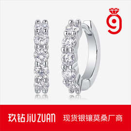 S925银佛晓耳圈莫桑石新款耳环亚马逊跨境热卖耳饰品现货源头批发