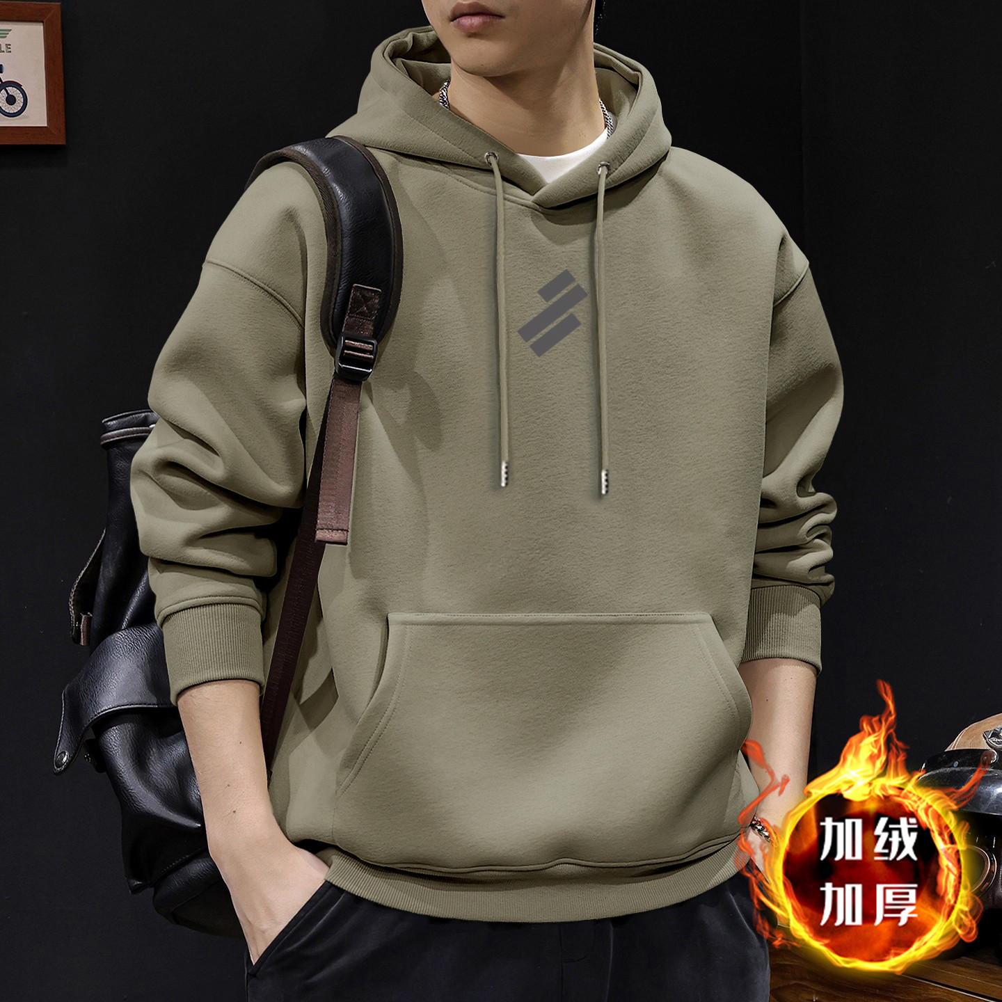 Japón suelto encapuchado otoño y invierno chaqueta de hombre nuevo chaqueta de letras retro hombre chaqueta de marca de moda pesada