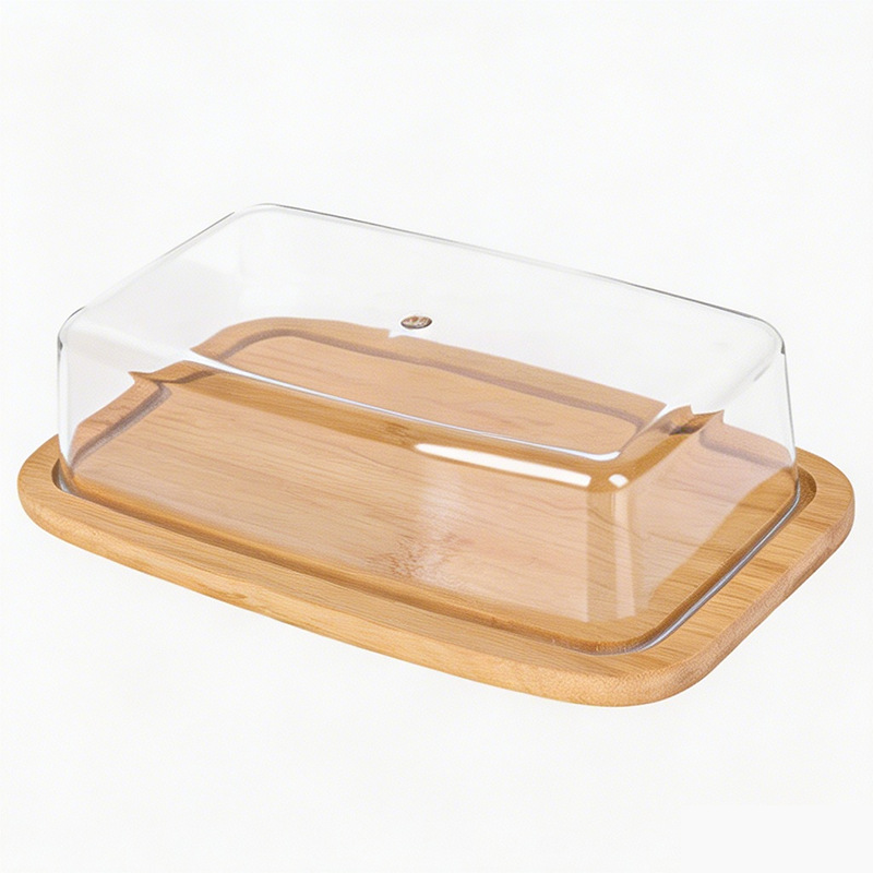 Caja de mantequilla, caja de pastel, artículos de cocina transfronterizos, caja de mantequilla cubierta, plato de mantequilla cubierto, caja de acrílico de vidrio