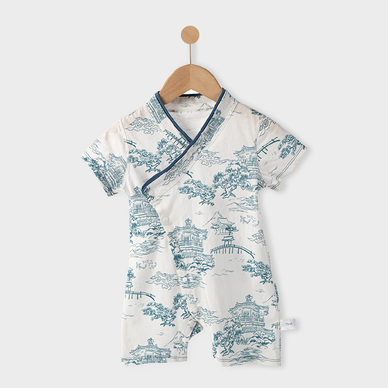 China estilo Han ropa de bebé manga larga bata para hombres y mujeres bebés otoño y invierno ropa de recién nacidos de escalada de algodón puro