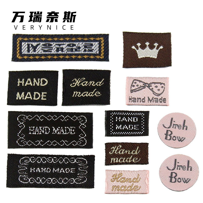Factory logo can be ordered hair accessories material handmade trademark patch woven mark cloth label English printed mark jewelry accessories wholesale Factory logo can be ordered hair accessories material handmade trademark patch woven mark cloth label English printed mark jewelry accessories wholesale