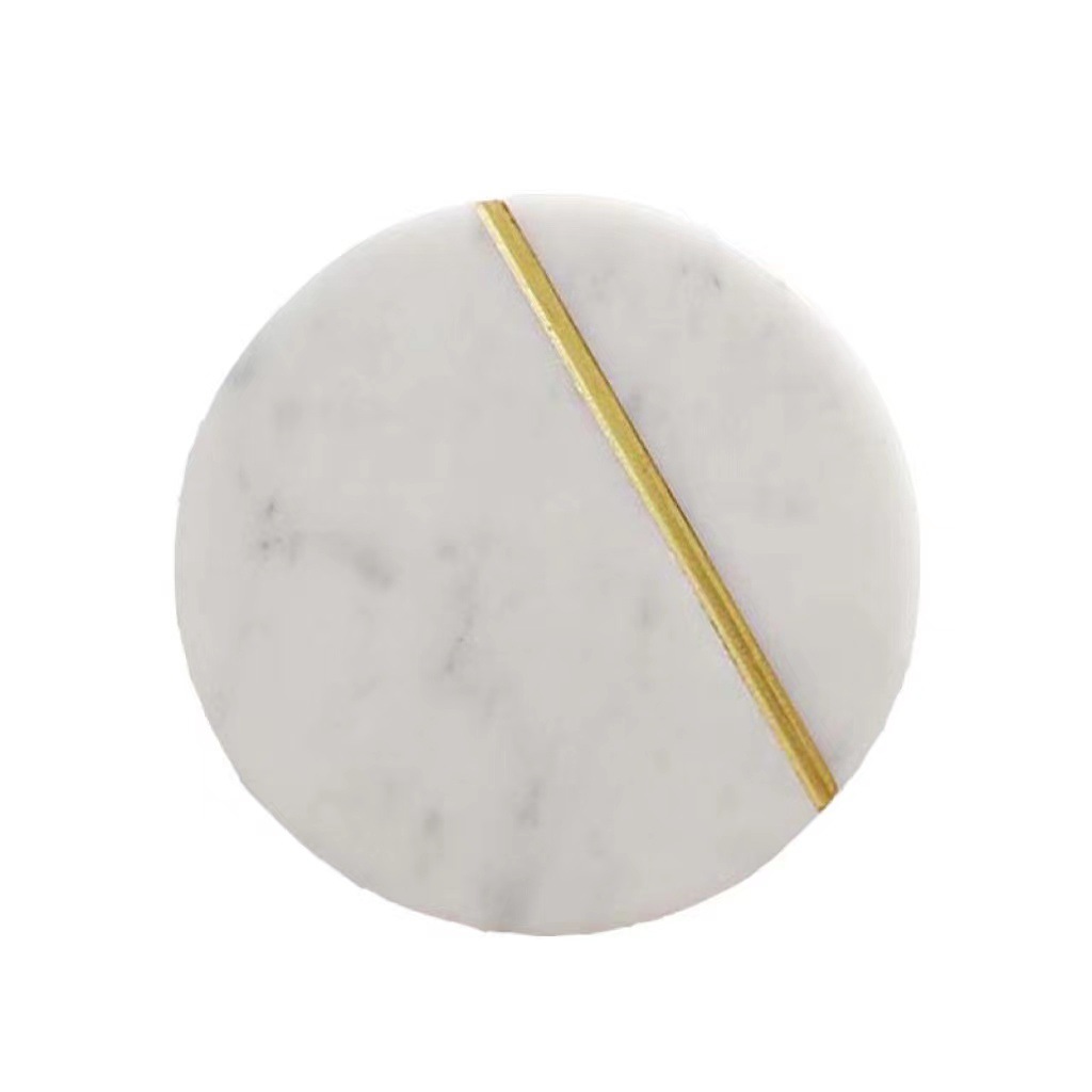 Nordic ins montaña rusa de mármol natural nueva creativa línea de oro con incrustaciones de aislamiento estera de café accesorios de tiro