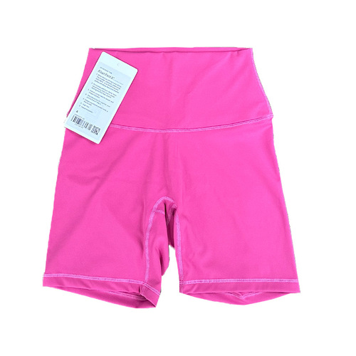 Manufacturer's new LULU sports high-waist tight shorts yoga wear nylon shorts women's tight high-elastic quarter pants