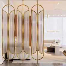 现代简约隔断墙客厅卧室办公遮挡玄关钢化长虹玻璃旋转屏风