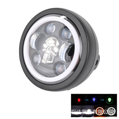 Style Daytime Running Headlight, Harley – Motorcycle headlights, headlights - skull-style-6-lines-5-modes