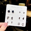 Small set, earrings, fashionable brand silver needle, internet celebrity