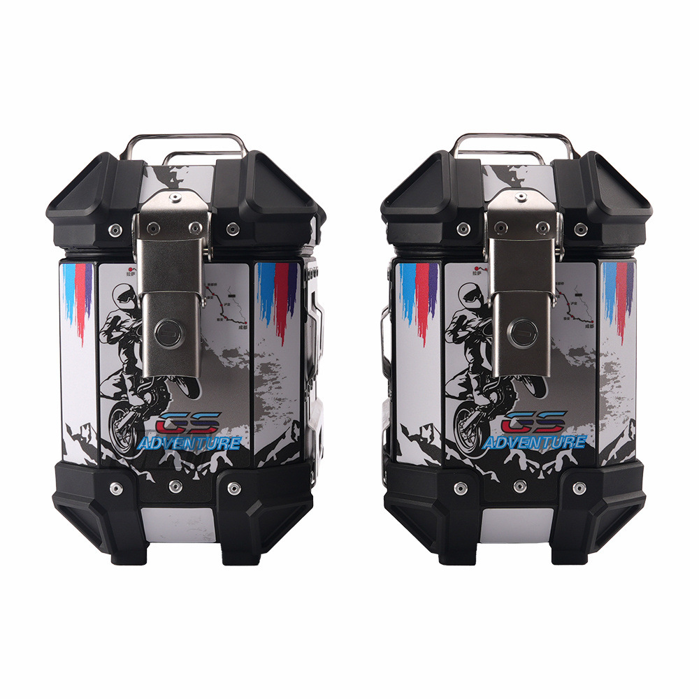 18L Side Box Motorcycle Universal Aluminum Alloy Side Box Waterproof and Anti-Collision Side Box Travel Motorcycle Large Capacity Quick-Release Box