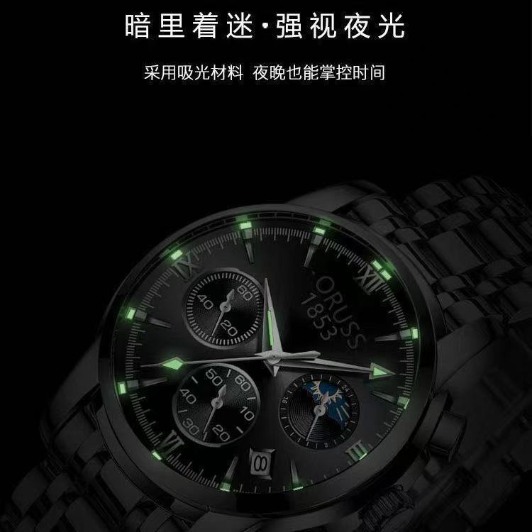 El comercio exterior de los hombres reloj movimiento automático reloj impermeable calendario luminoso tendencia atmosférica dial grande reloj de cuarzo