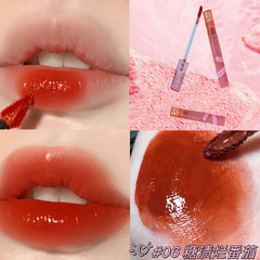 Cappuvini Honey Glossy Mirror Lip Lacquer, Shimmering Water Light Lip Color, Ice Transparent Lip Balm, Student Budget-Friendly Whitening Lipstick
