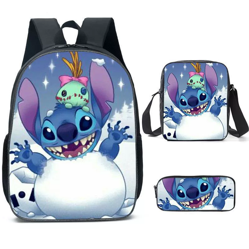 Cartoon backpack 3‑piece set — backpack, shoulder bag and pencil case, multistyle options