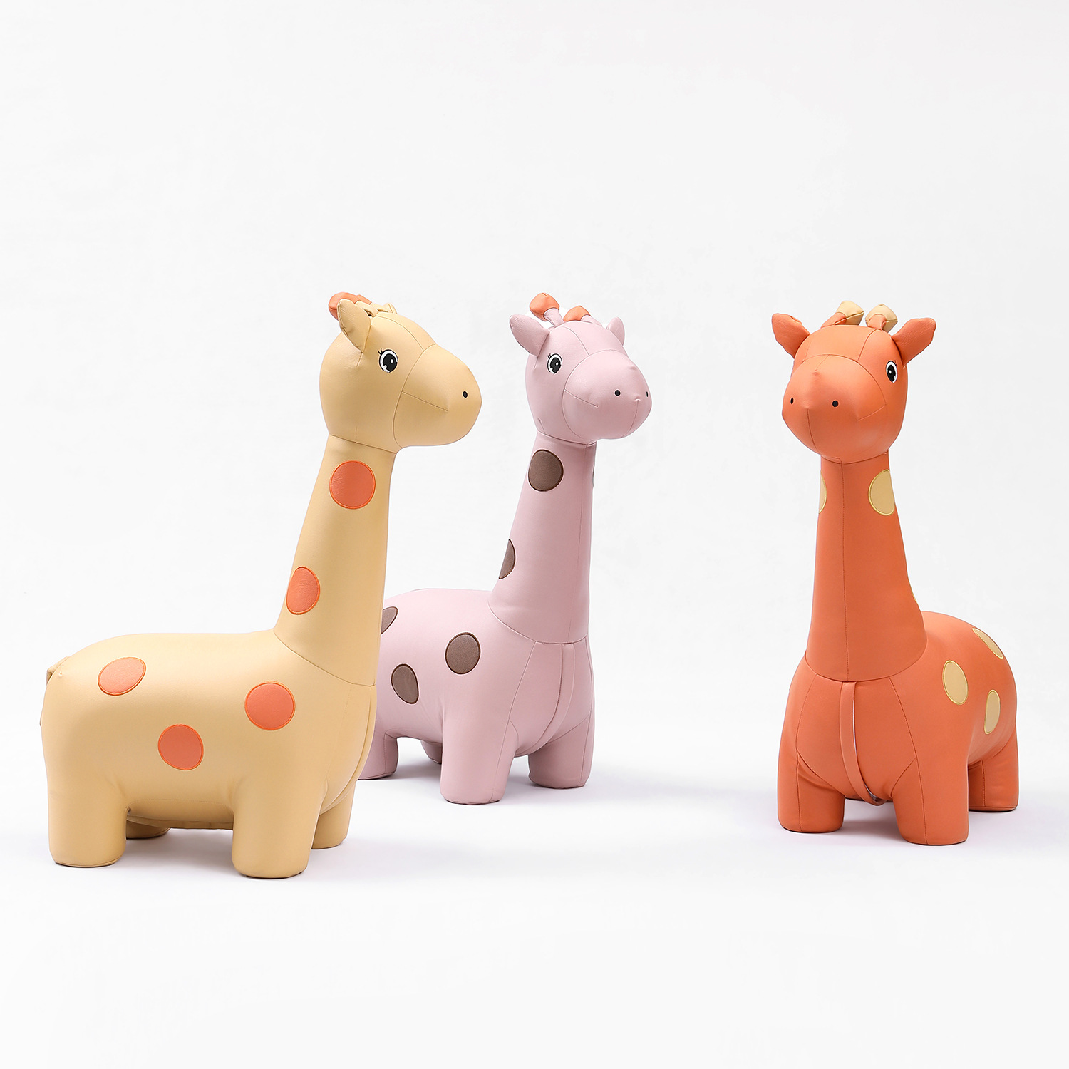 兒童動物坐凳卡通網紅小鹿凳子家用創意可愛寶寶皮座椅客廳換鞋凳