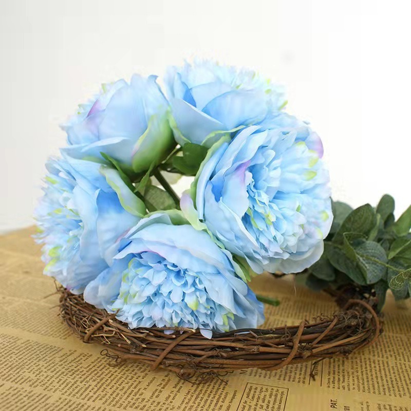 Cross-border new style simulated peony 30cm European style French hand-made five heads peony small bunch of Empress Peony silk 