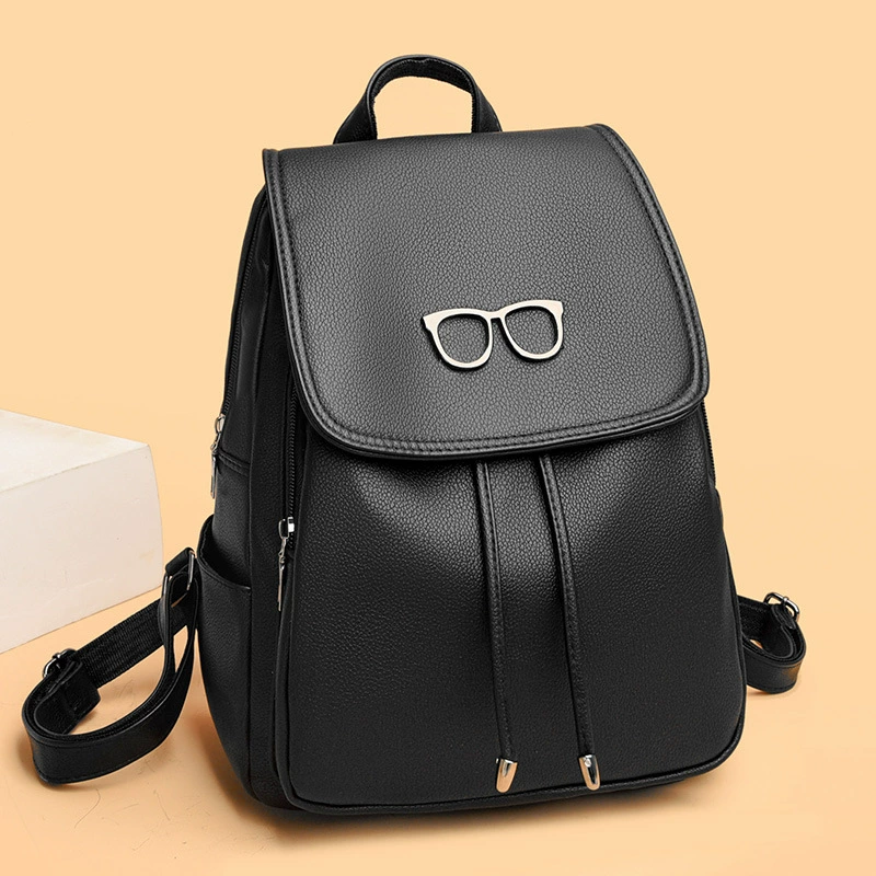 Shoulder bag backpack, genuine leather 2022 collection, compact flap design, adjustable straps