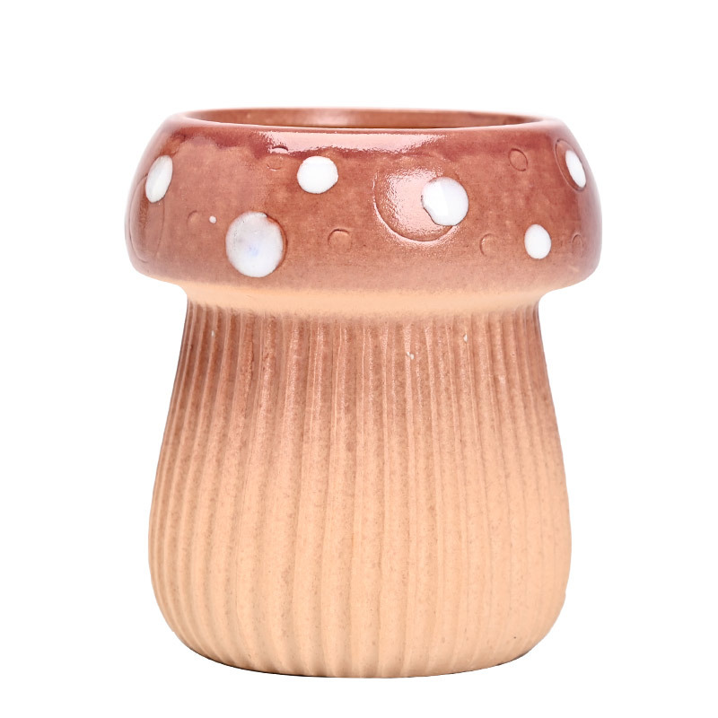 Hongos creativos maceta carnosa cerámica para el hogar cerámica cerámica especial cerámica gruesa control de raíz pequeña pila vieja lavabo liquidación al por mayor