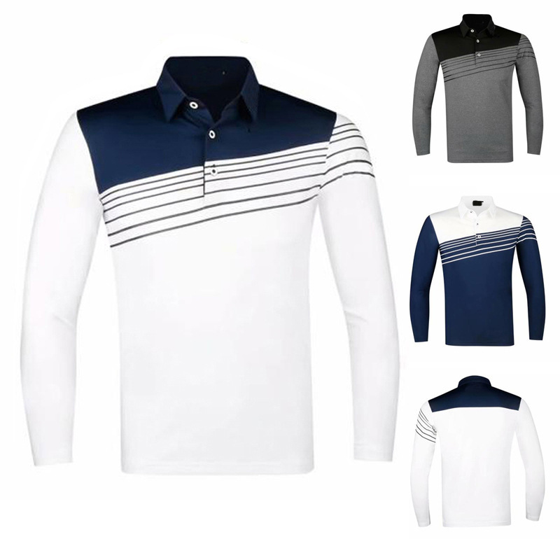 Spring and Autumn Golf Clothing Men's Long-sleeved Golf Clothes Outdoor Sports Leisure Breathable Sweat-wicking Top