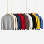 厂家直销秋冬儿童高领毛衣棉线内搭套头男女童纯色打底针织衫童装