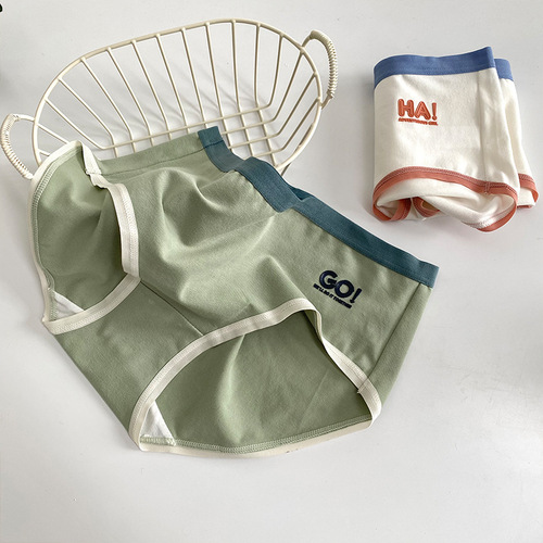 Pure lust fairy style energetic sports style girl contrasting letter cotton soft mid-low waist comfortable women's underwear