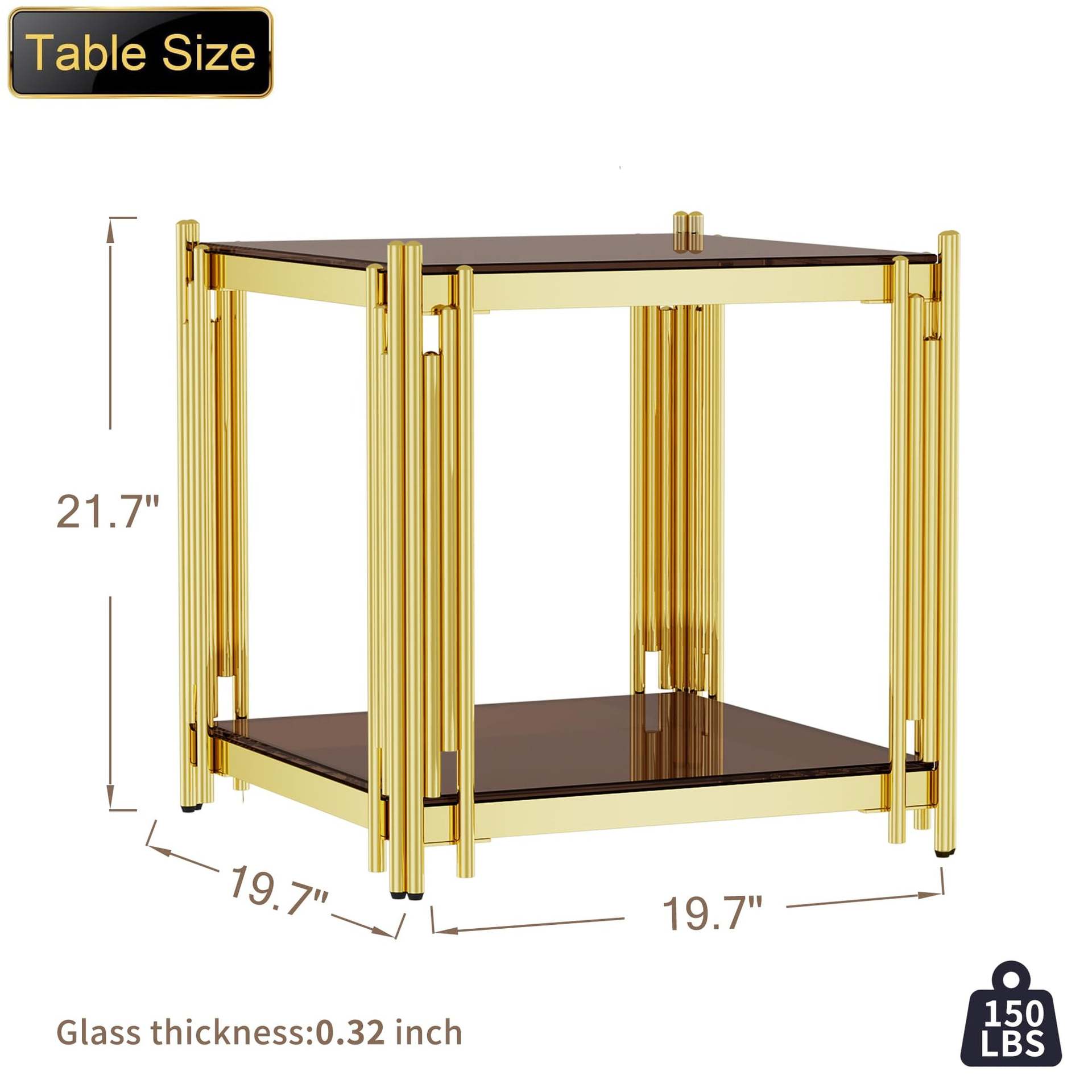 Mesa de café de acero inoxidable mesa de café lujosa mesa de café de alta calidad moderna simple vidrio templado borde