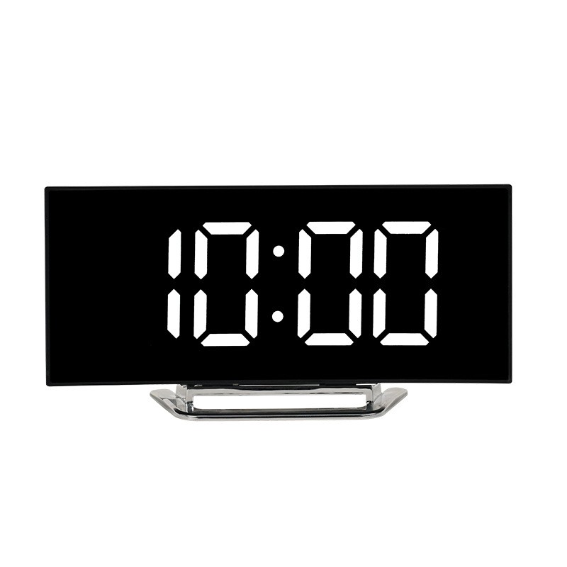 Superficie curva creativa reloj LED gran pantalla reloj electrónico dormitorio sala de estar luz nocturna calendario perpetuo reloj digital