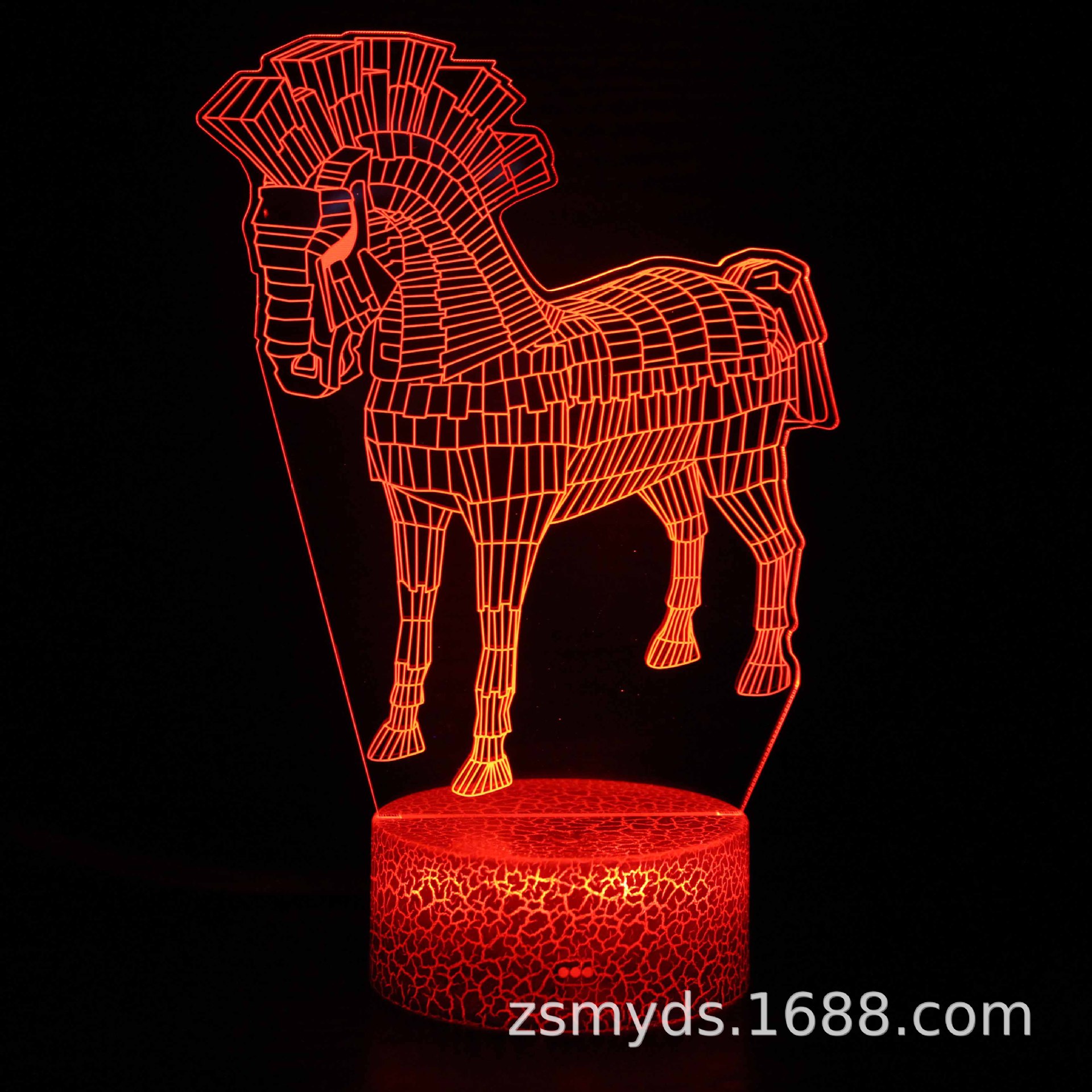 Cruz-frontera dedicado serie de caballos 3D lámpara de modelado de luz nocturna LED lámpara de ilusión estéreo visual lámpara de mesa de noche USB